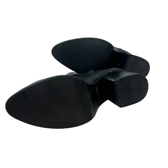 Alexander Wang Gabi Ankle Booties Leather Cut Out Heel Black Size 38.5 US 8.5 - Picture 10 of 12